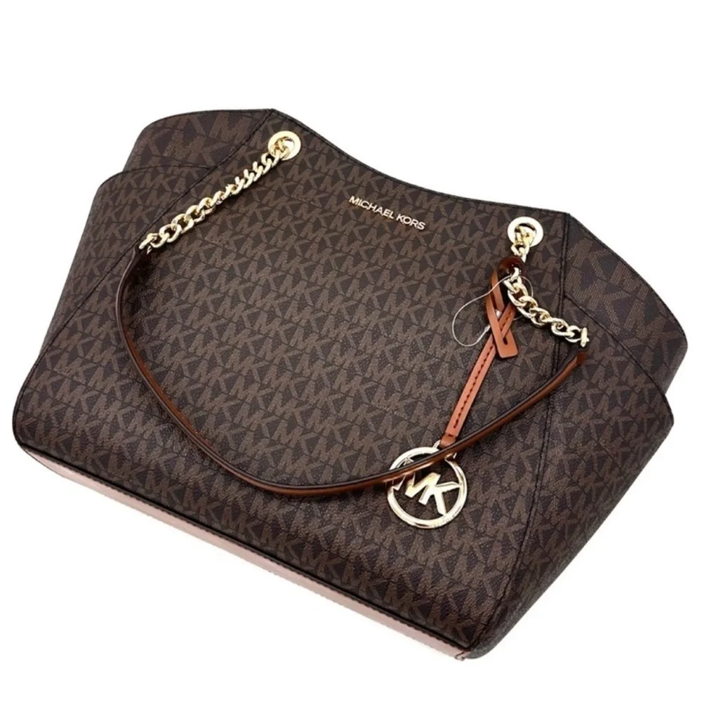 Michael Kors Large Jet Set Travel Chain Shoulder Bag Brown (NWT)